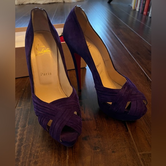 Original purple suede ultra high heel Christian Louboutin in size 39.5. - Picture 7 of 7